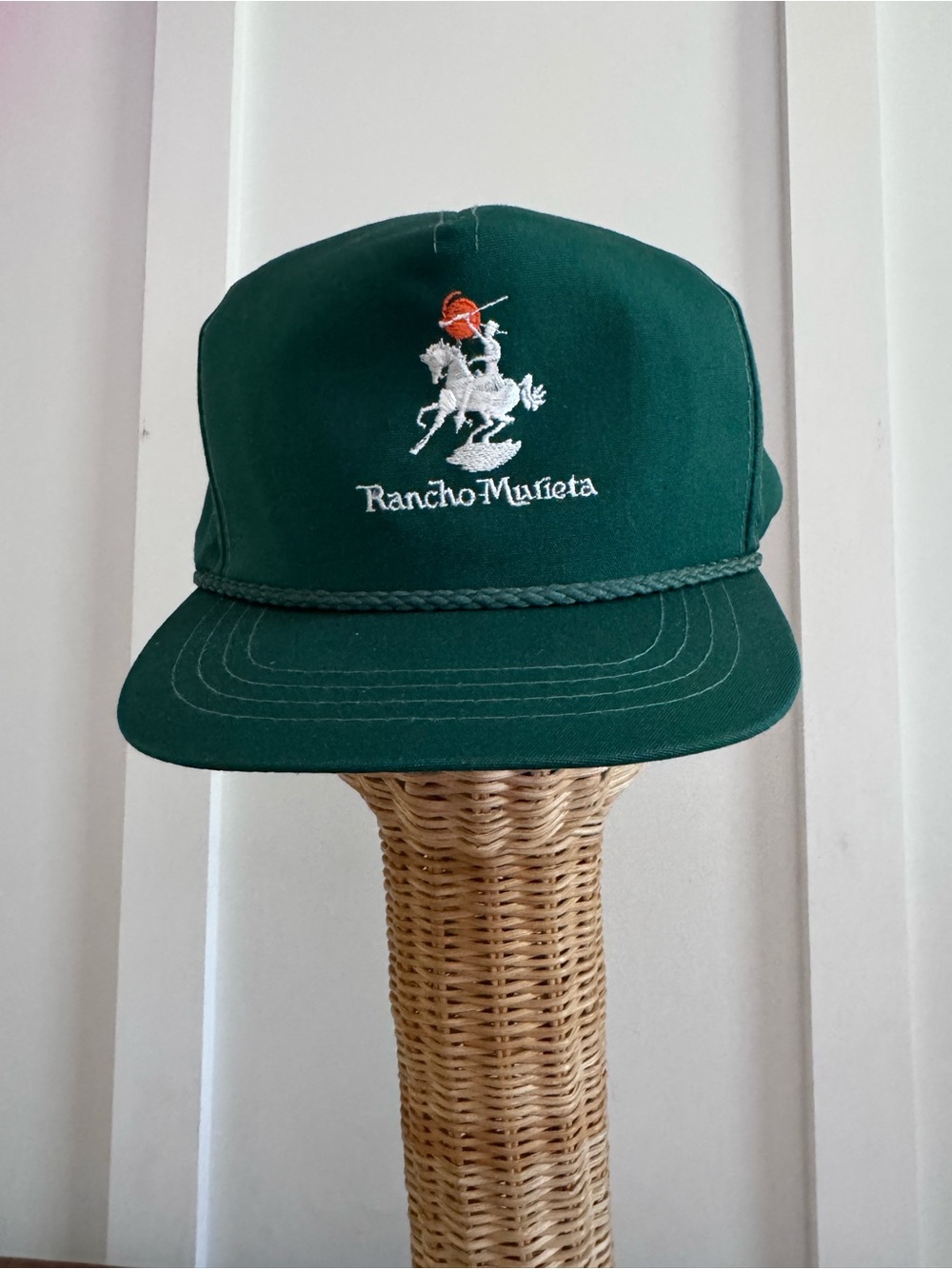 Green Embroidered Rope-Front Cap